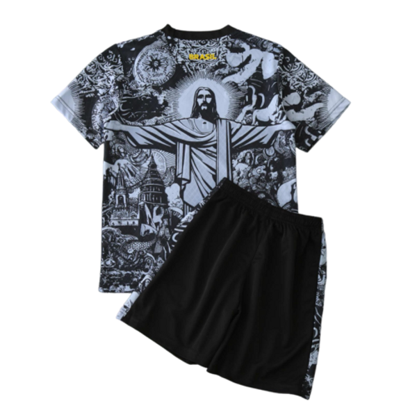 2024 Brazil Christ the Redeemer Special Kids Kit Football Jersey