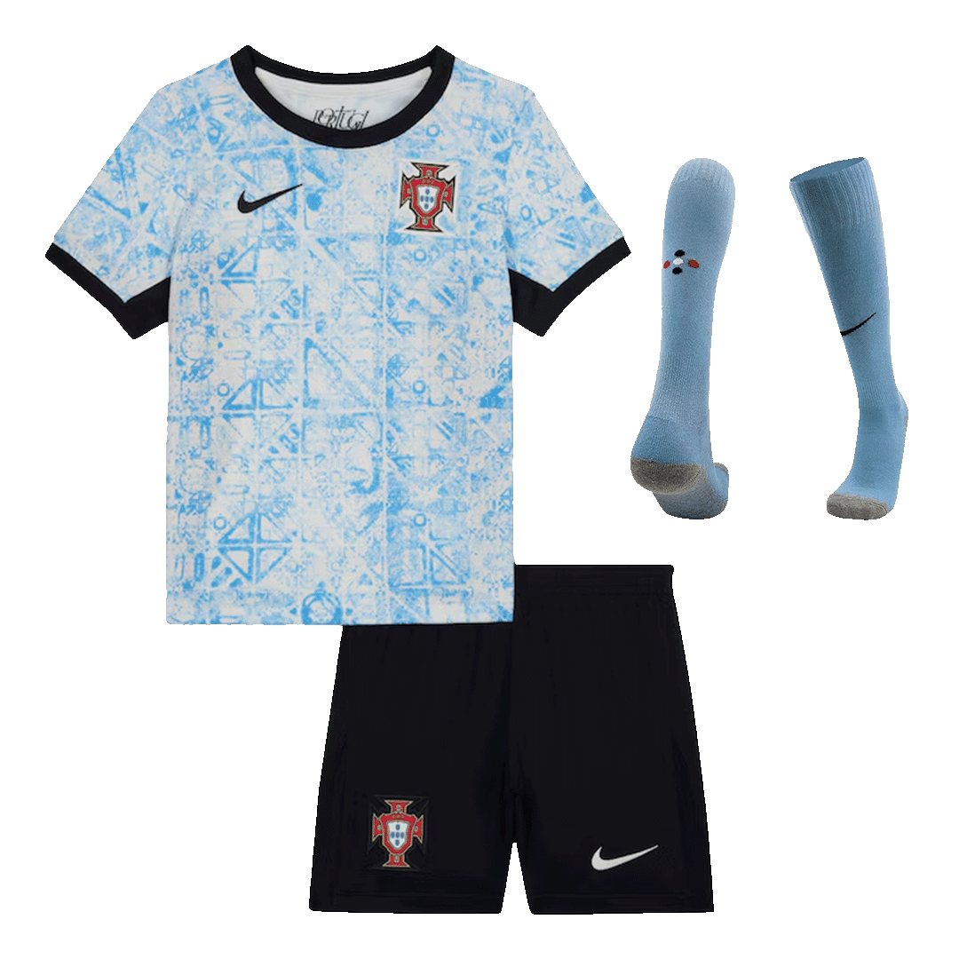 Kids Portugal Nike Custom Away Full Soccer Kits 2024