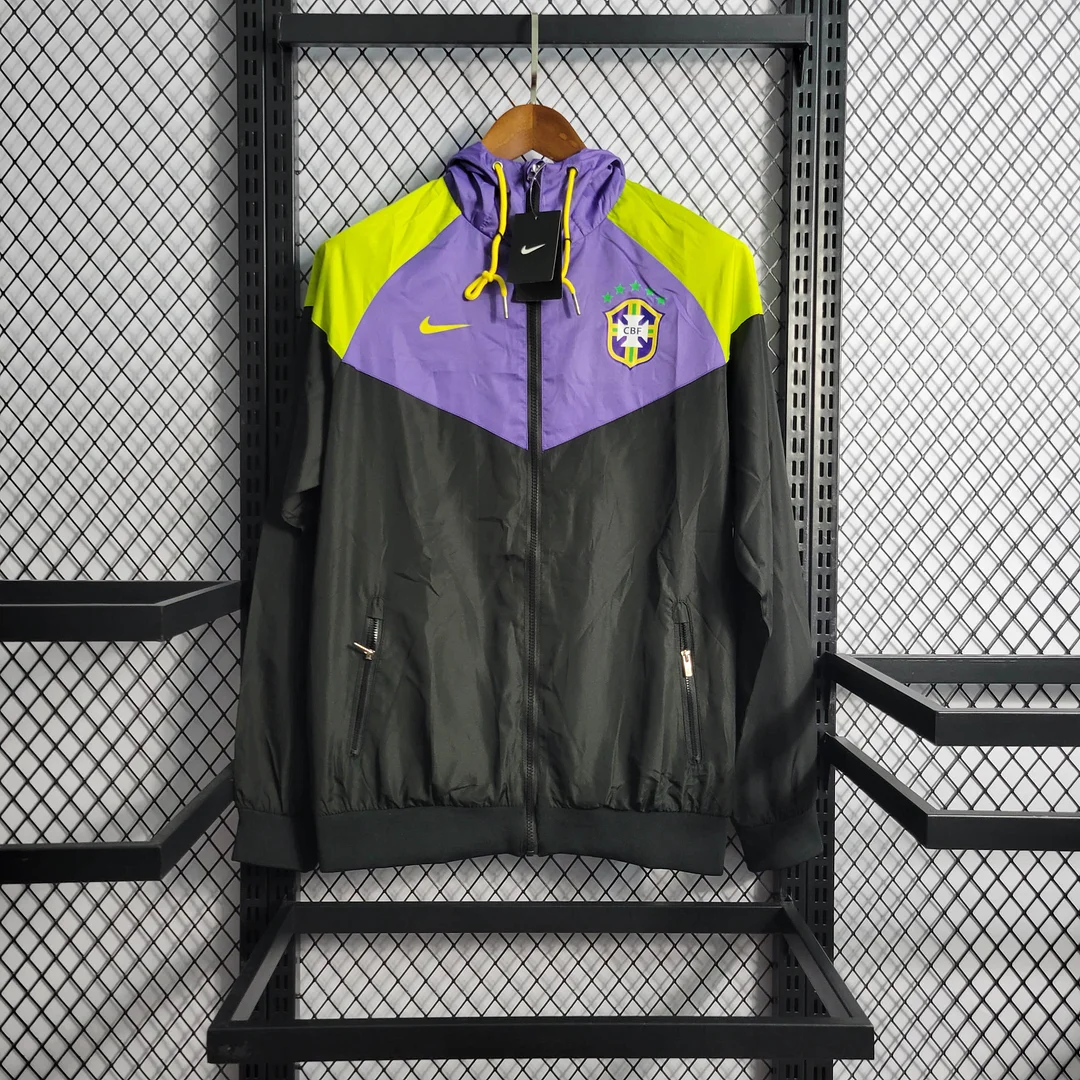2023/2024 Brazil Windbreaker(Black-Purple)Football Shirt