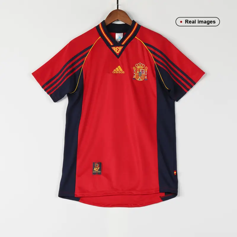 1998 Spain Nation Retro Jersey Home World Cup