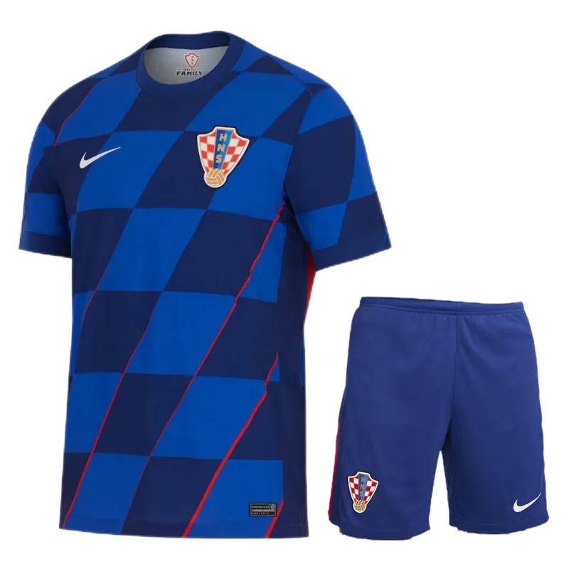 Men's Croatia Nation Away Kit(Jersey+Shorts) Euro 2024