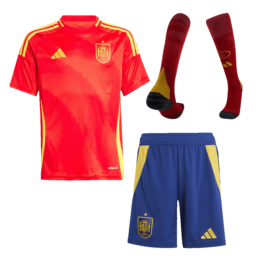 Kids Spain Custom Home Full Soccer Kits 2024