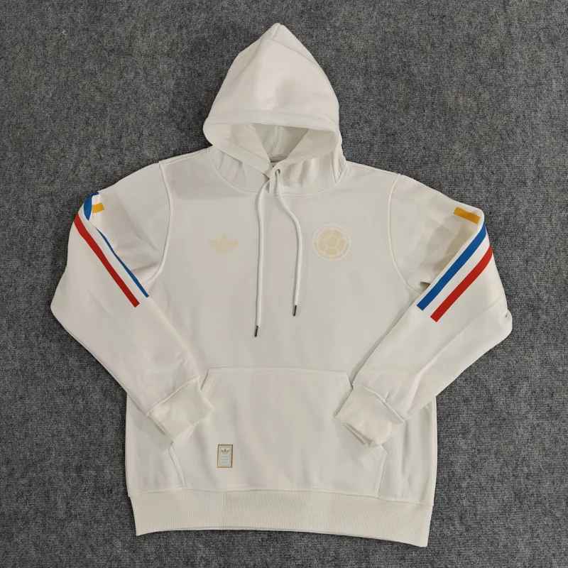 Colombia Nation 2024 100th Anniversary White Hoodie Jacket