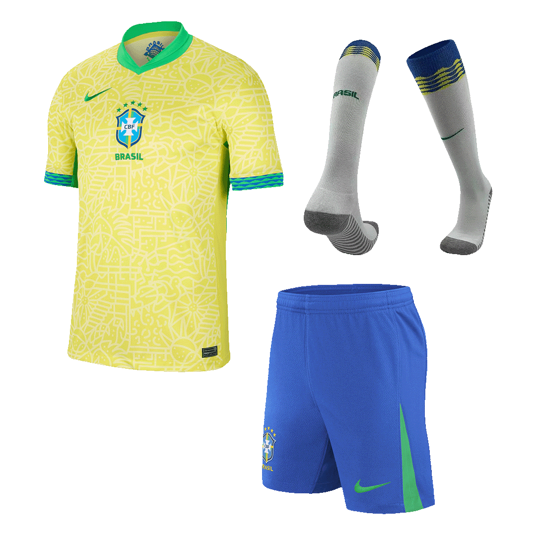 Brazil Home Custom Full Soccer Kits 2024
