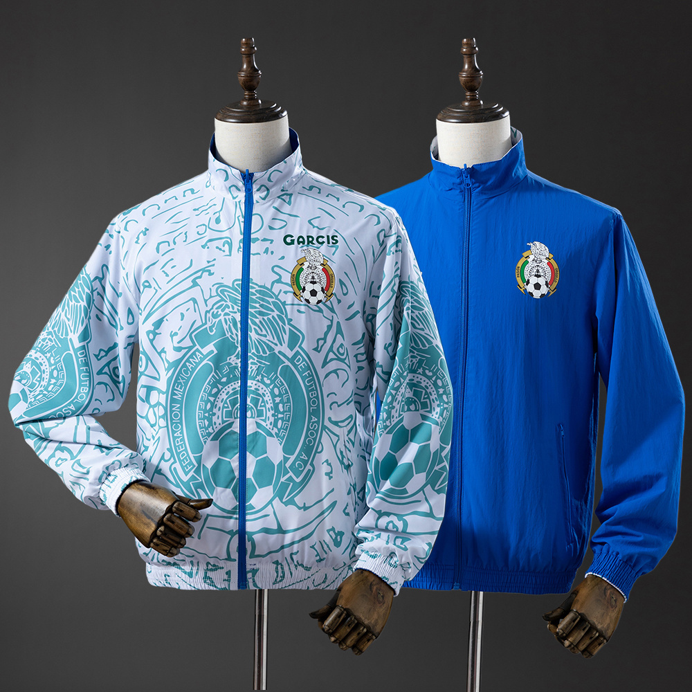 Mexico Reversible Jacket Windbreaker - White & Blue