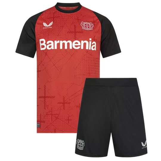 24-25 Bayer 04 Leverkusen Kids Kit Home Soccer Jersey