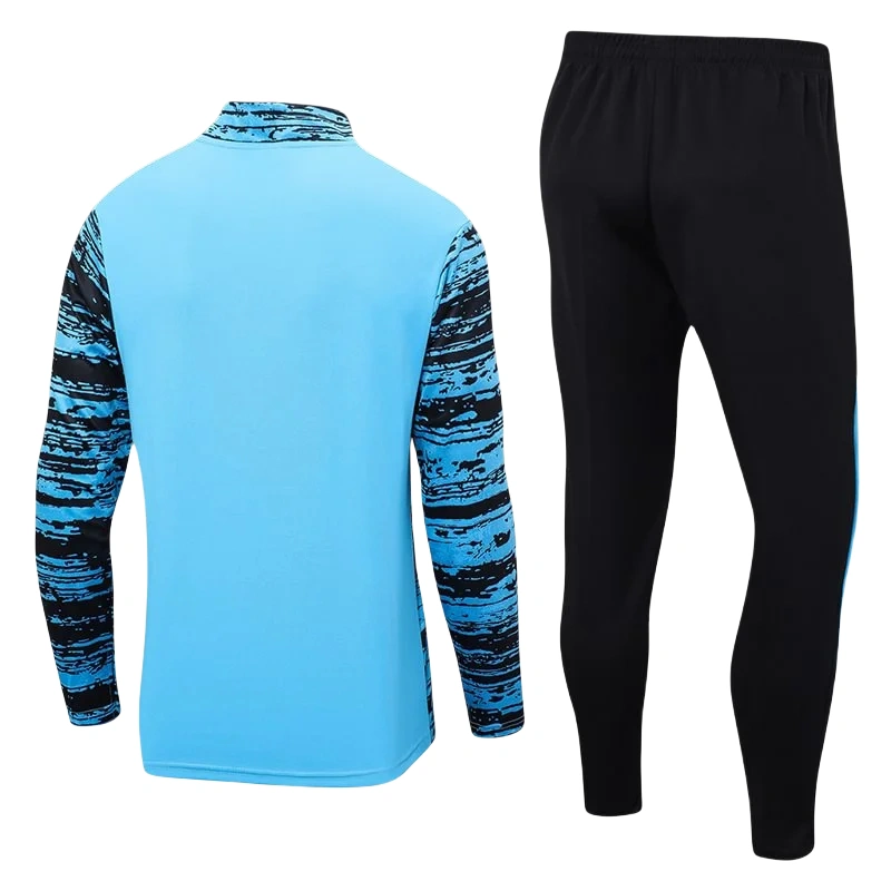 Al-Nassr Half-Pull Training Suit Blue Black Football Shirt 24-25