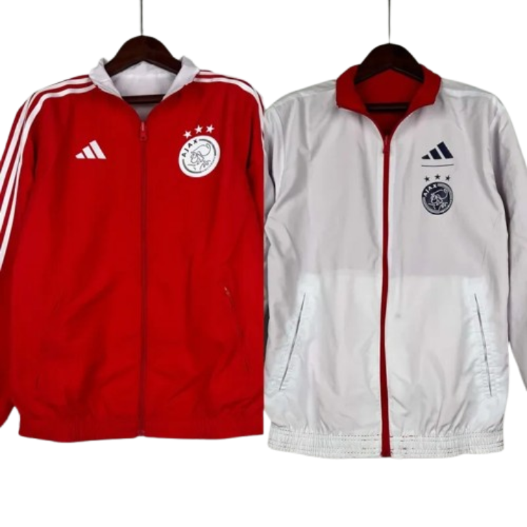 2023-2024 Ajax Reversible Windbreaker(Red-White)Soccer Jersey 1:1 Thai Quality