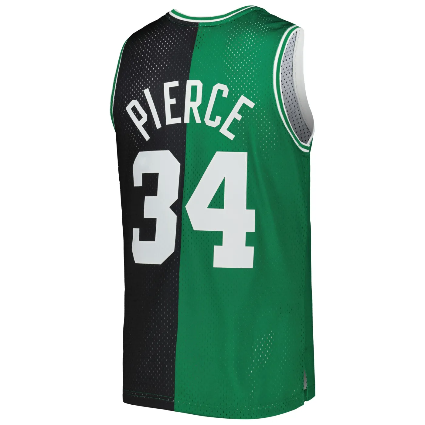 Men's Boston Celtics Paul Pierce Black/Kelly Green Hardwood Classics 2007-08 Split Swingman Jersey