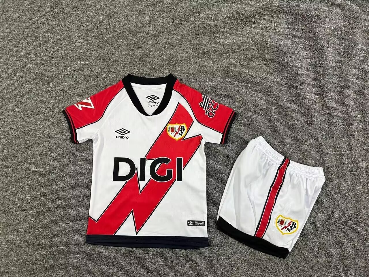 Rayo Vallecano 25-26 Home Kids Kit Jersey