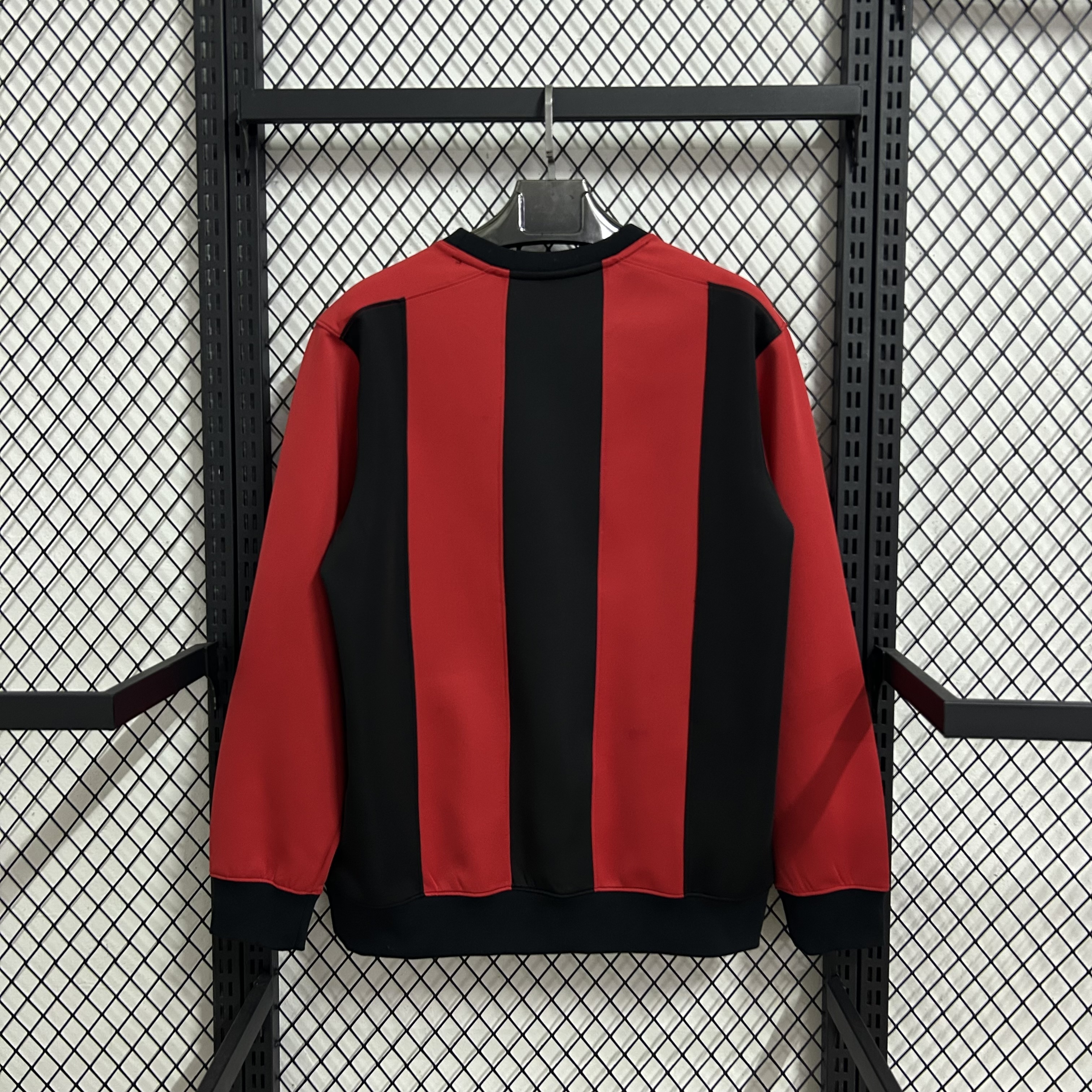 AC Milan red and black striped long-sleeved thick Hoodie