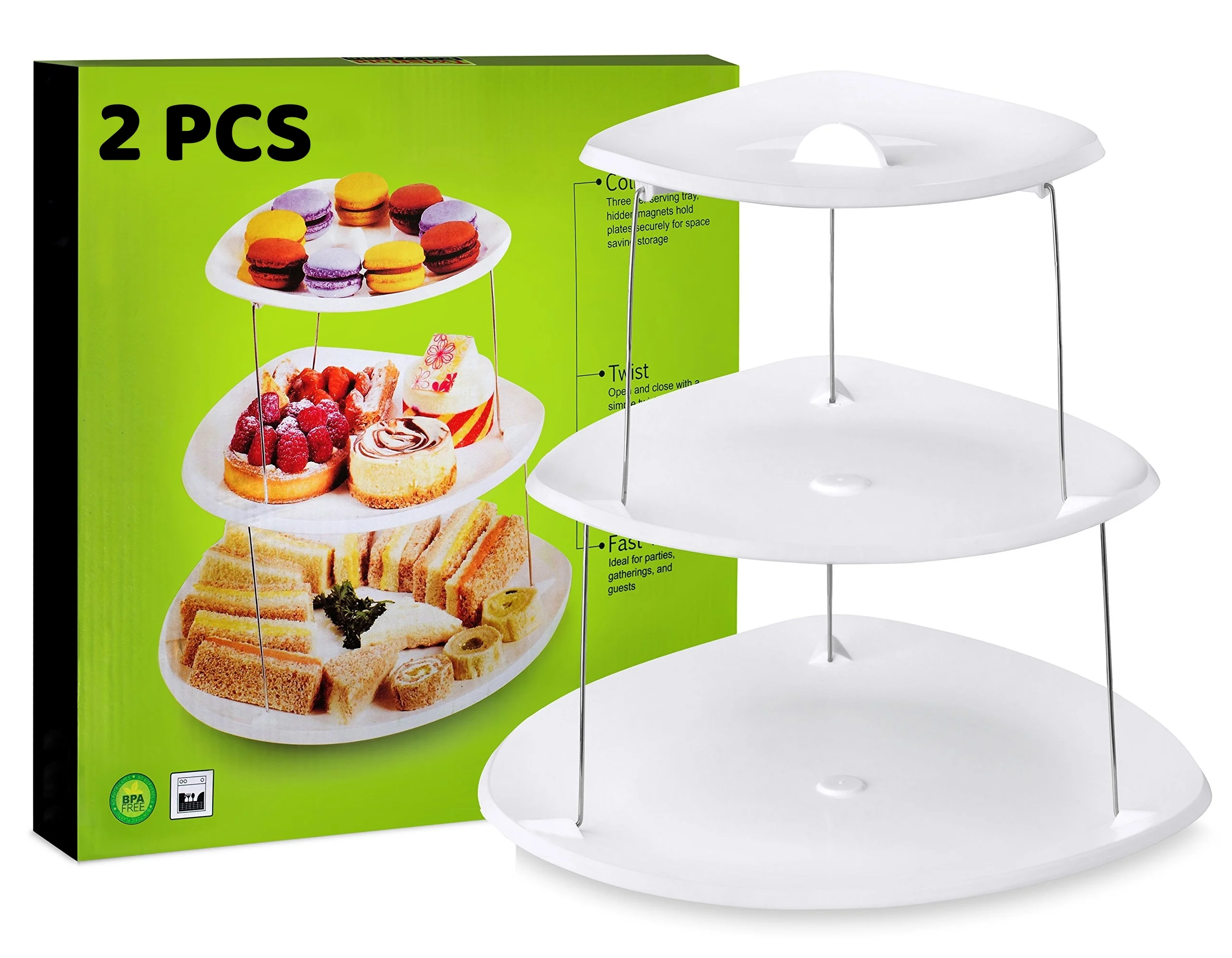 Collapsible 3-Tier Party Tray