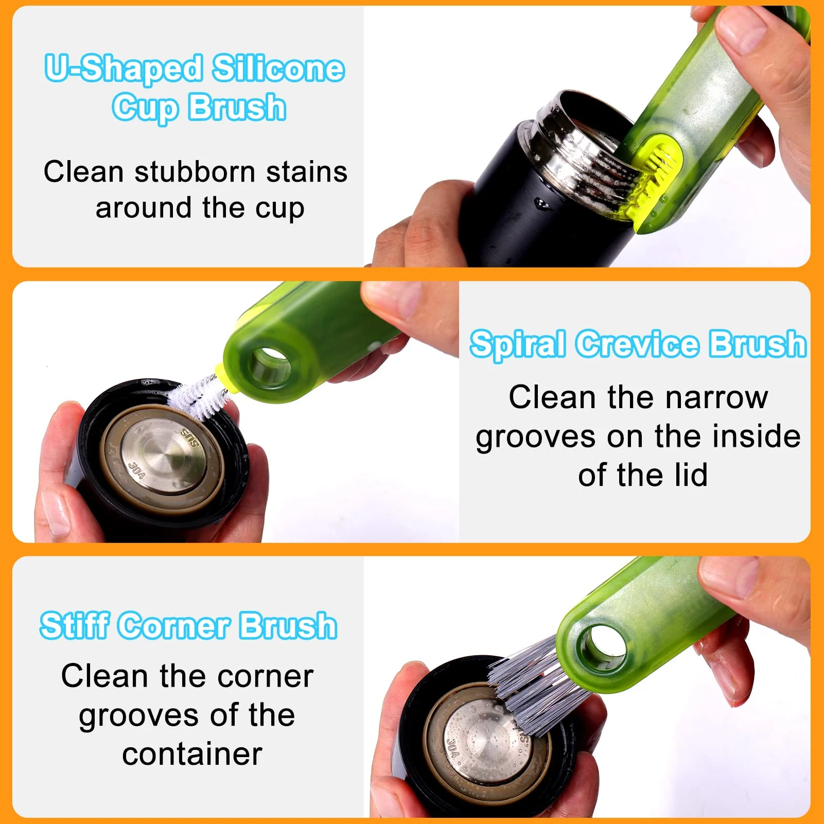 3 in 1 Multipurpose Bottle Gap Cleaner Brush
