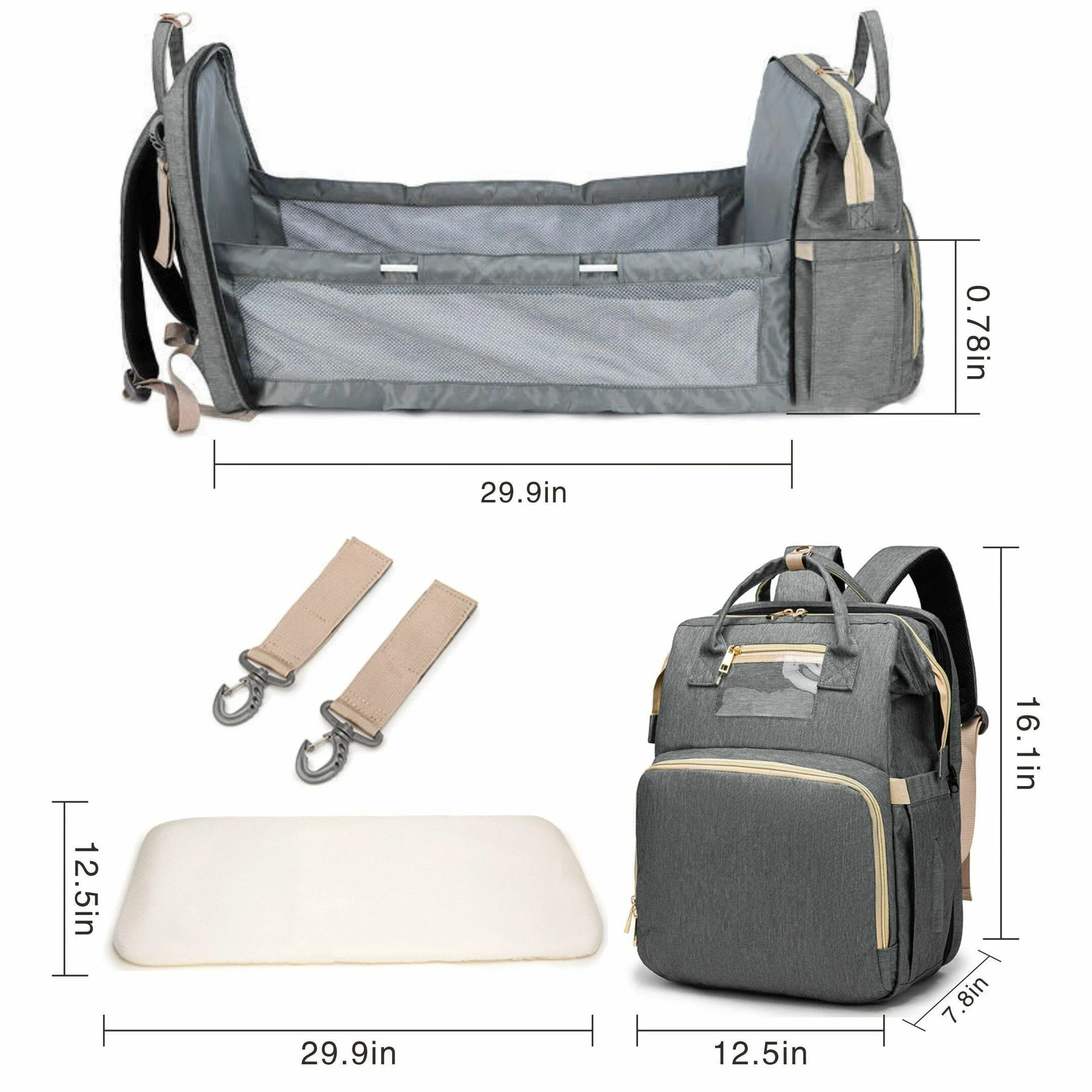 Mom's Choice: 2-In-1 Diaper Bag with Foldable Crib