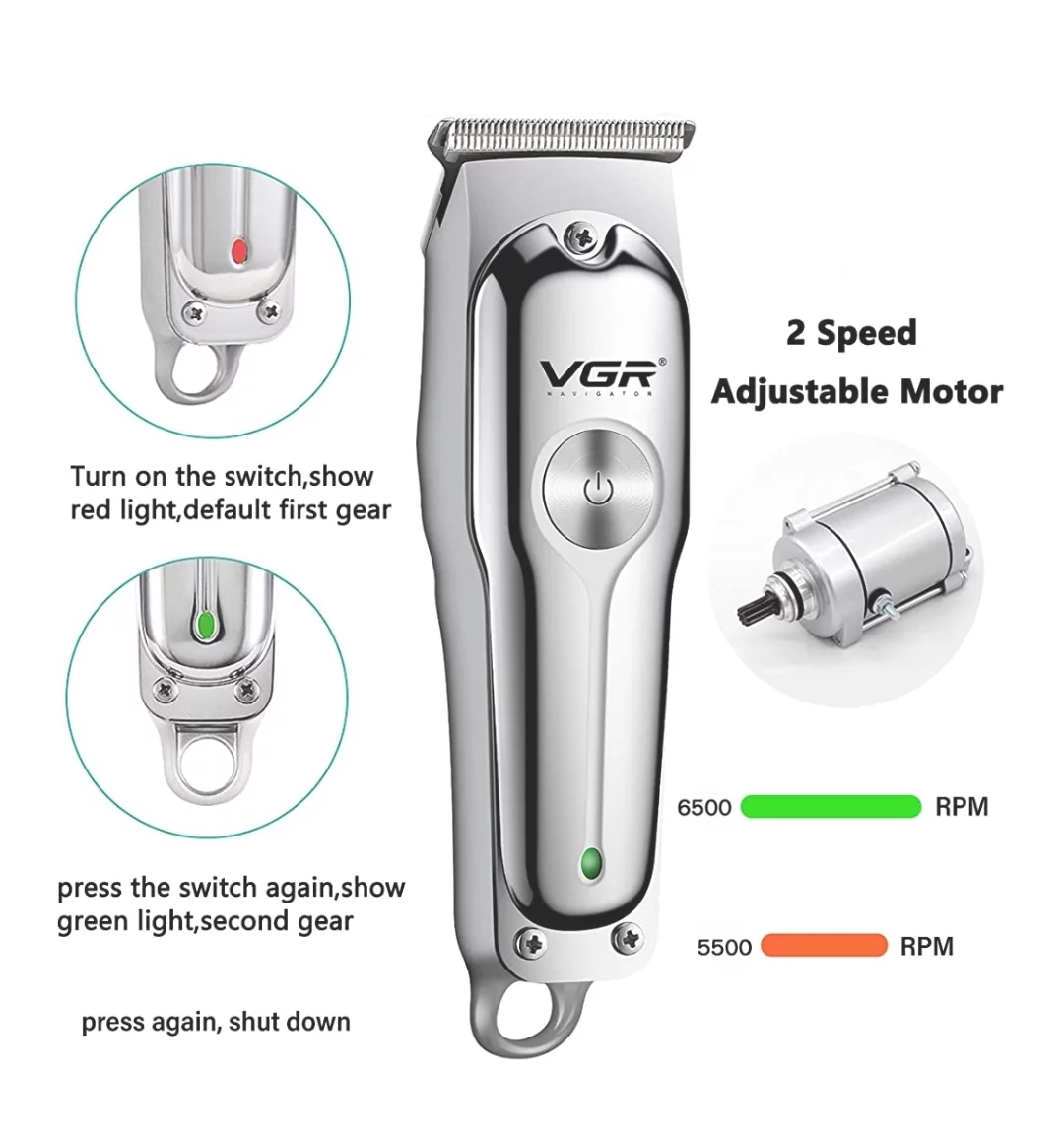 Stainless Steel USB Hair Shaver and 3 Combs