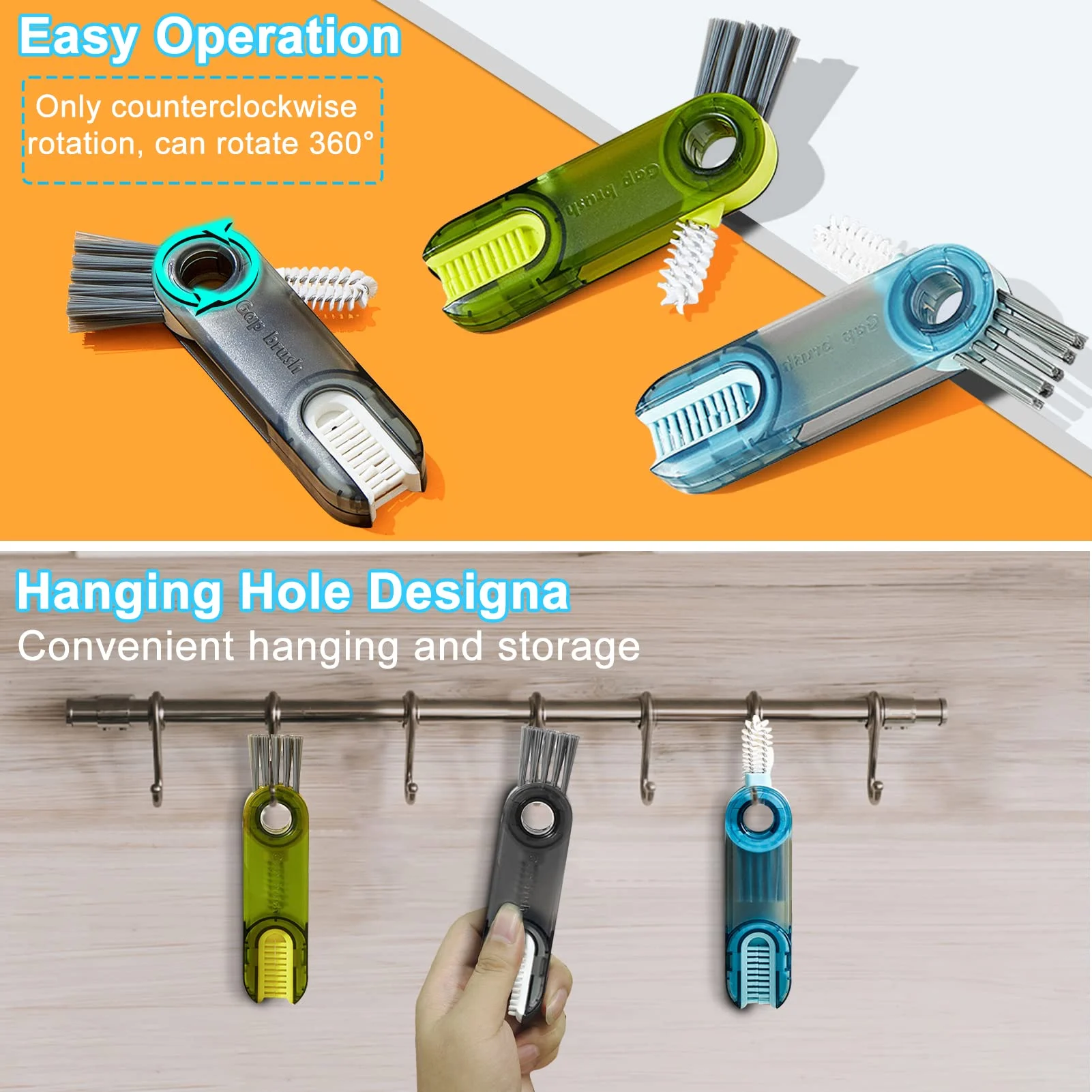 3 in 1 Multipurpose Bottle Gap Cleaner Brush