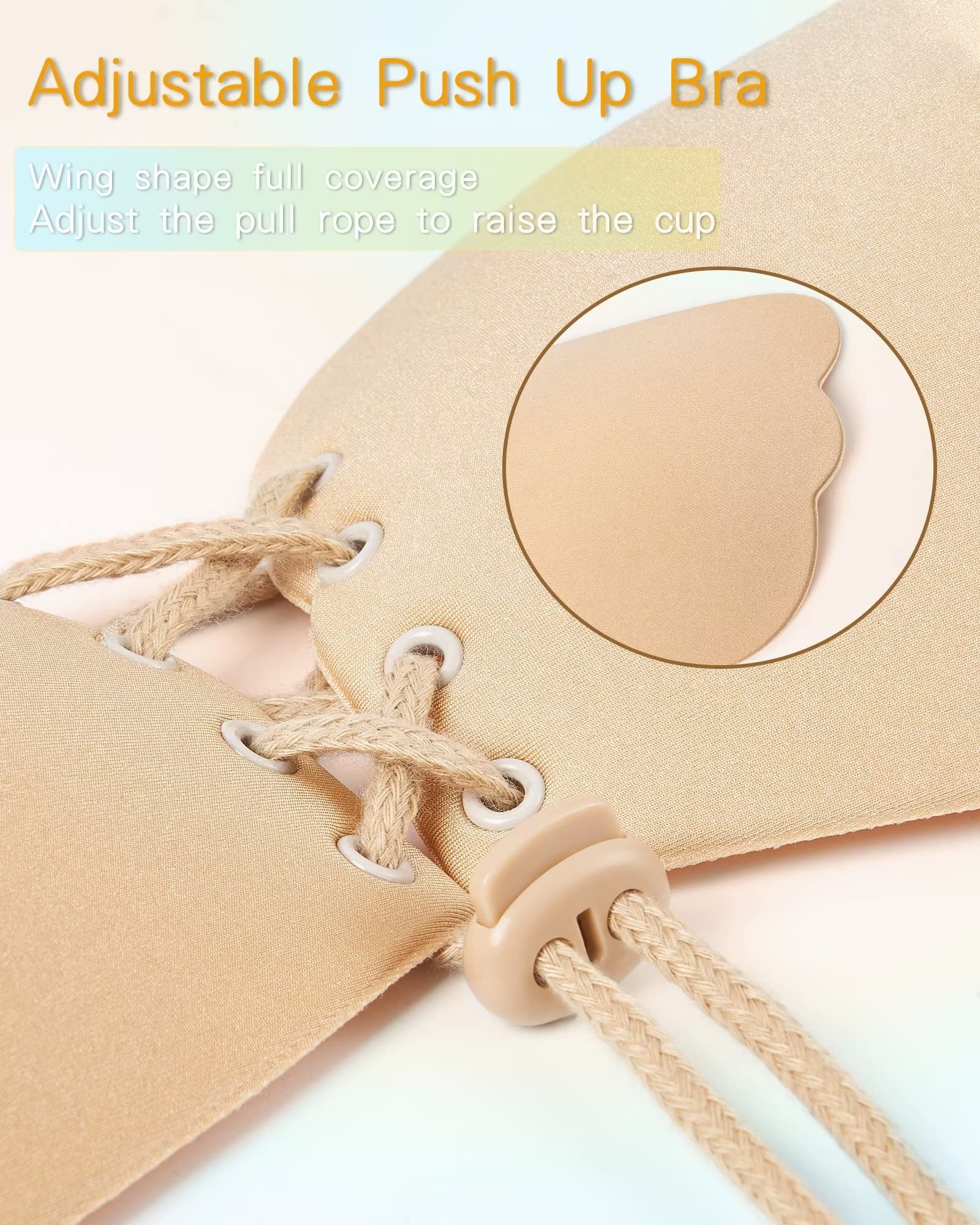 Invisible Adhesive Strapless Bra 2 Pairs Set (Skin+Black)