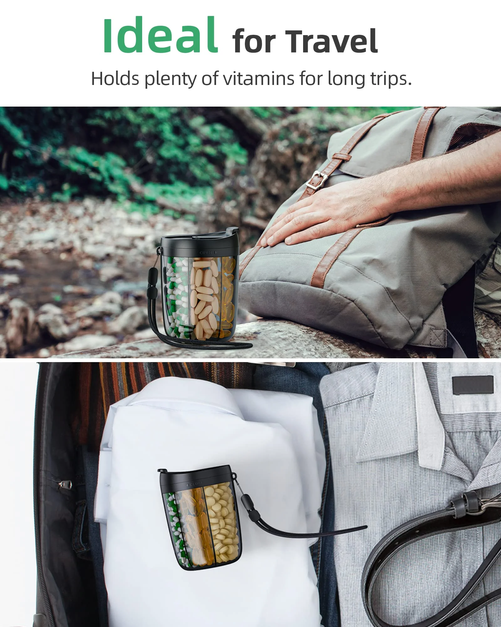 Portable Tablet Dispenser Bottle