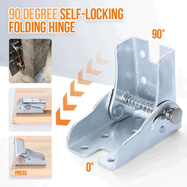 🔥HOT SALE-49%OFF-🛠️90-Degree Self-locking Folding Hinge Lock