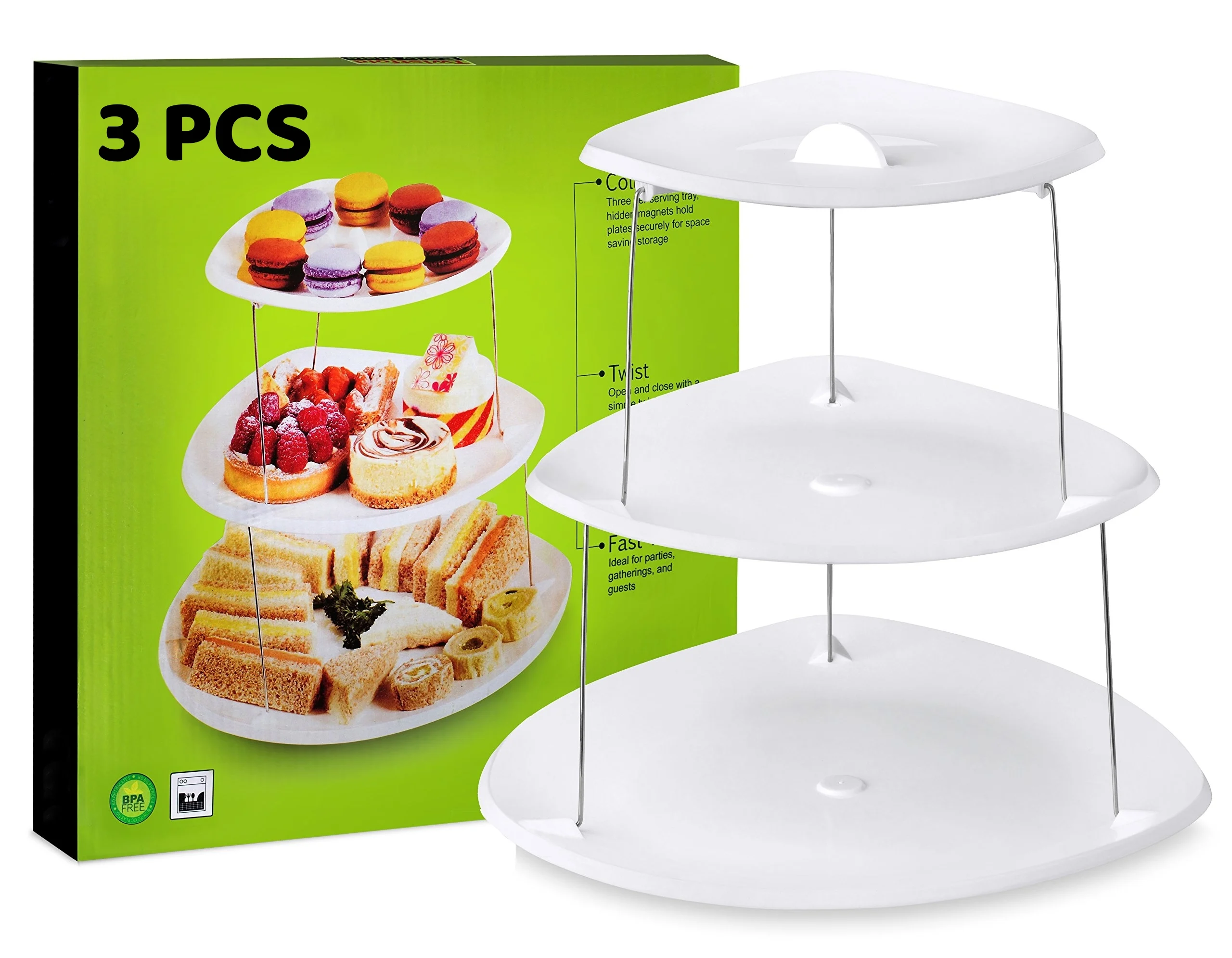 Collapsible 3-Tier Party Tray