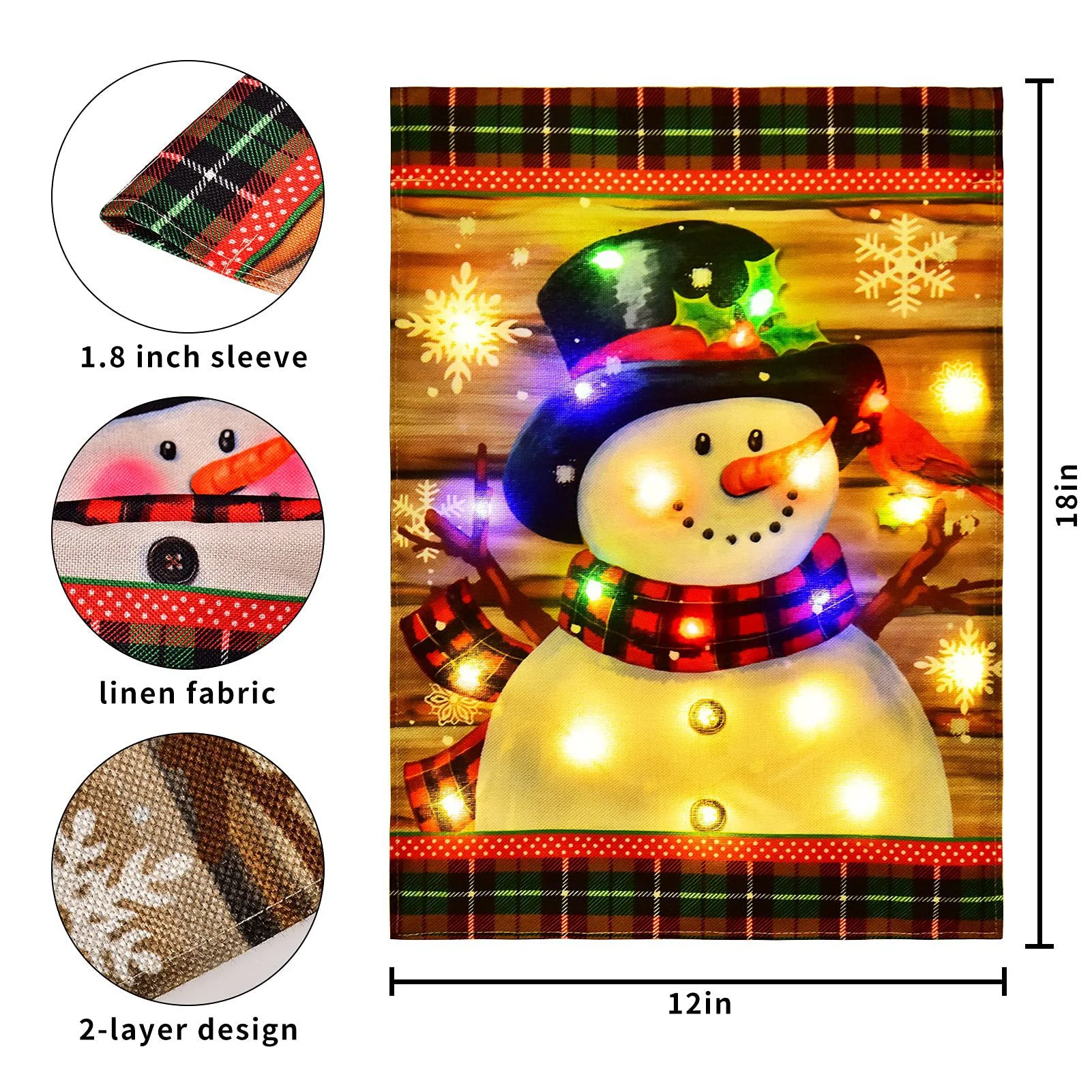 ✨LED Snowman Garden Flag⛄- Your Best Winter Companion!😊