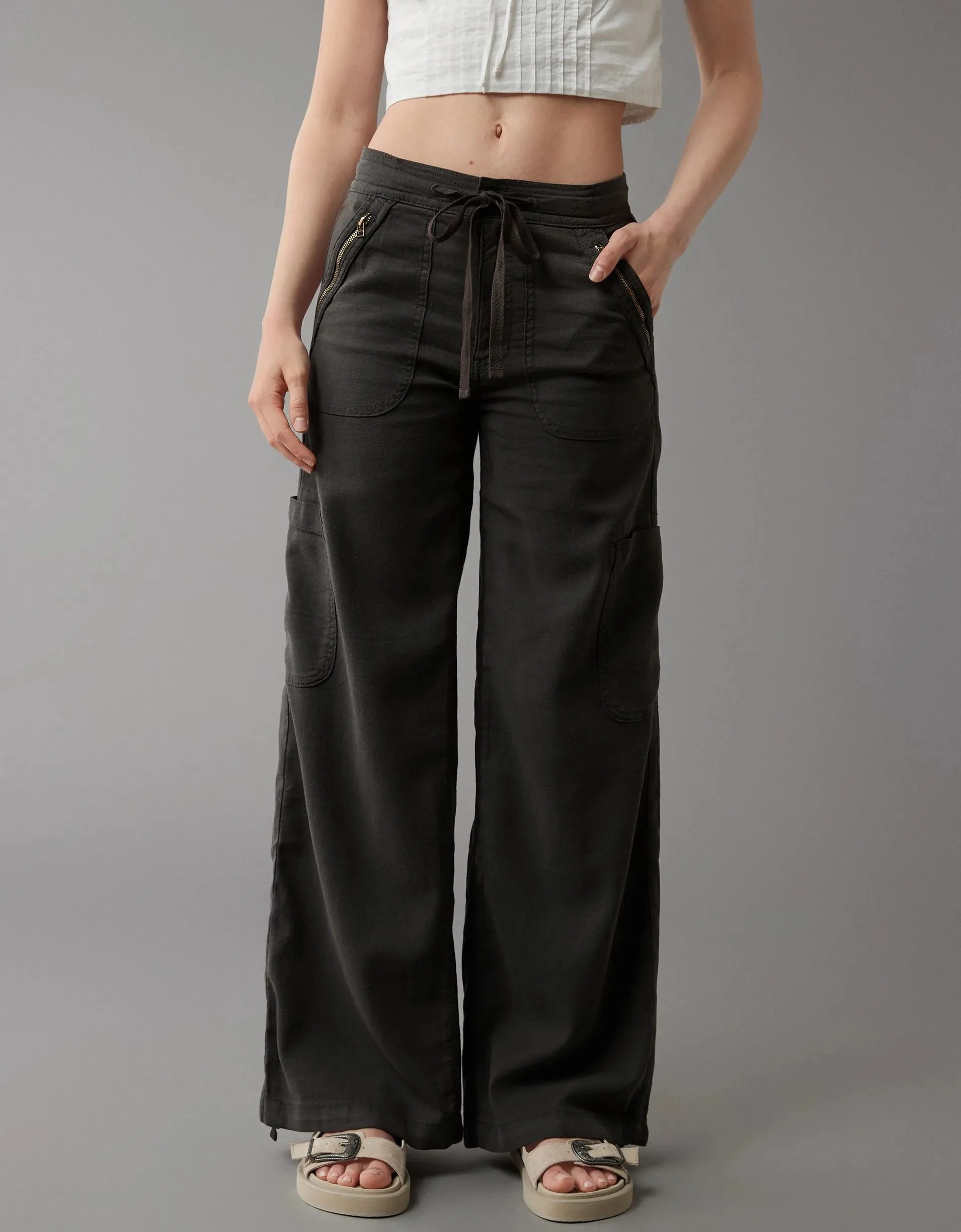 Linen-Blend Wide-Leg Cargo Pant(BUY 2 FREE SHIPPING)