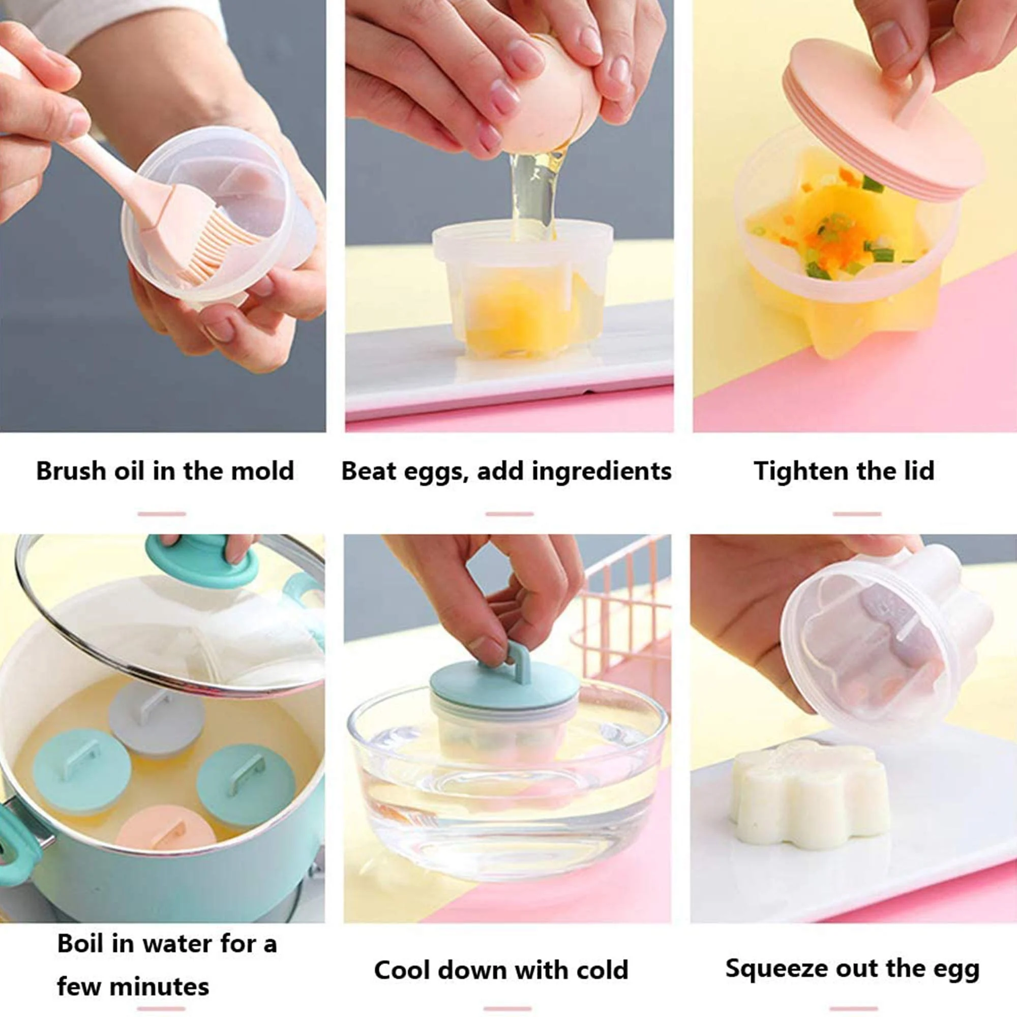 4 Styles/Set Cute Boiled Egg Mold