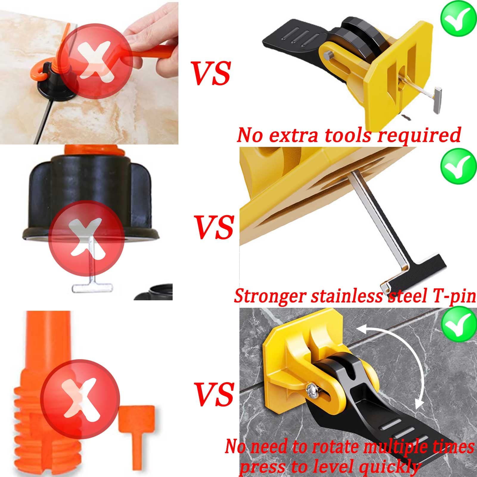 10PCS/SET Tile Spacers Leveling System Kit