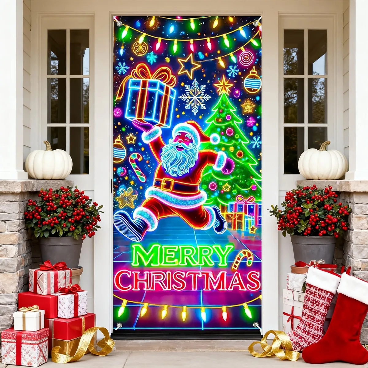 🏆Flash Sale⚡50K+ SOLD! Almost Gone-💥Fluorescent Christmas Door Cover Party Banner