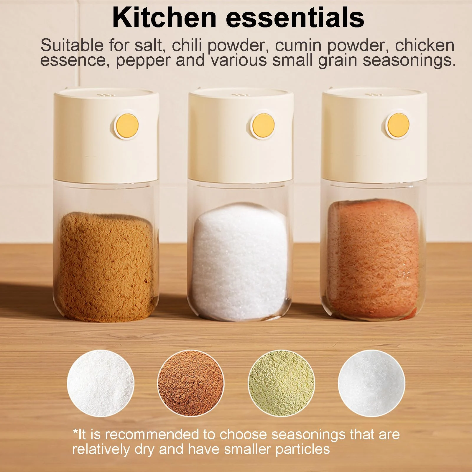 Salt Shaker Spice Dispenser With Adjustable Pour Hole