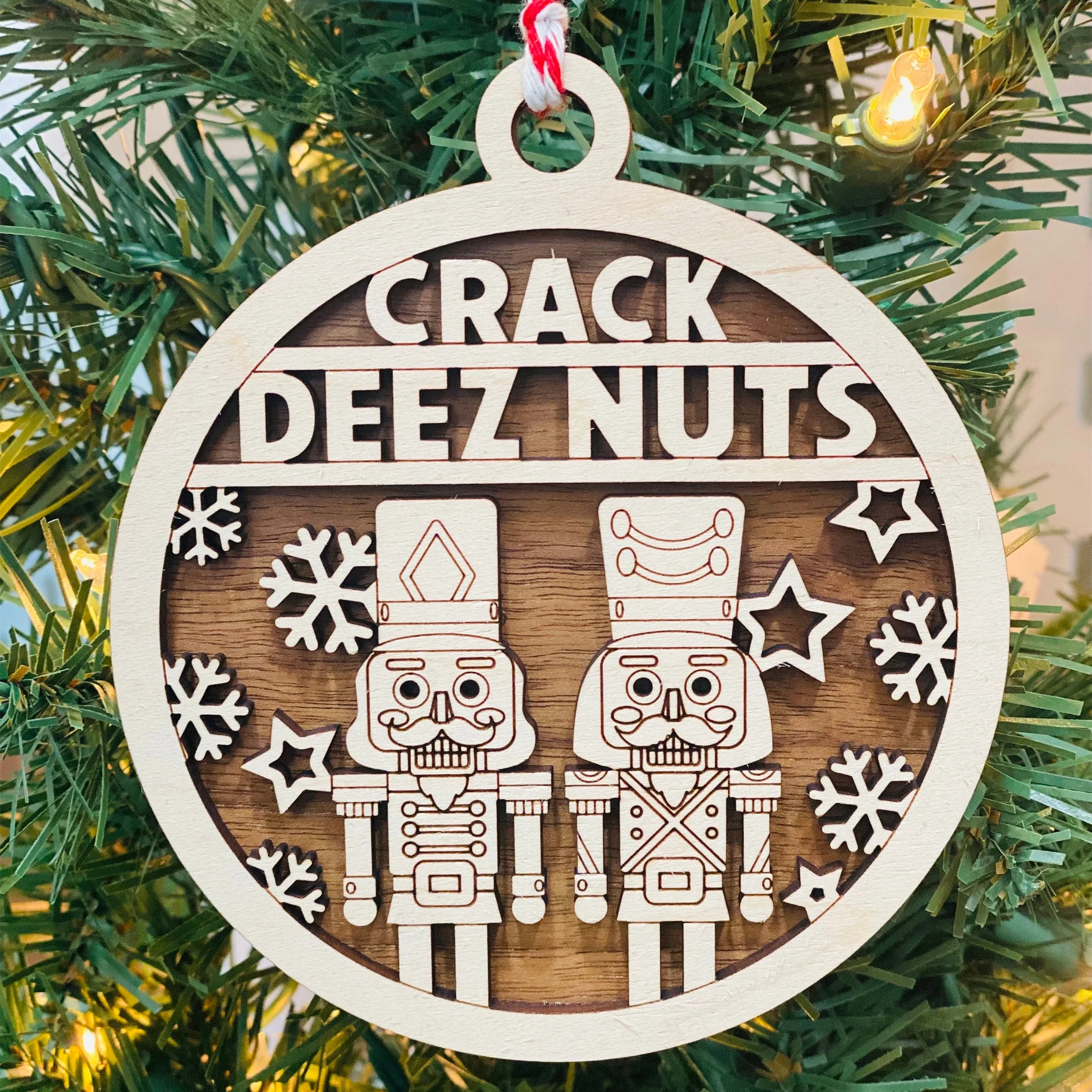 Crack Deez Nuts - Funny Christmas Tree Ornament