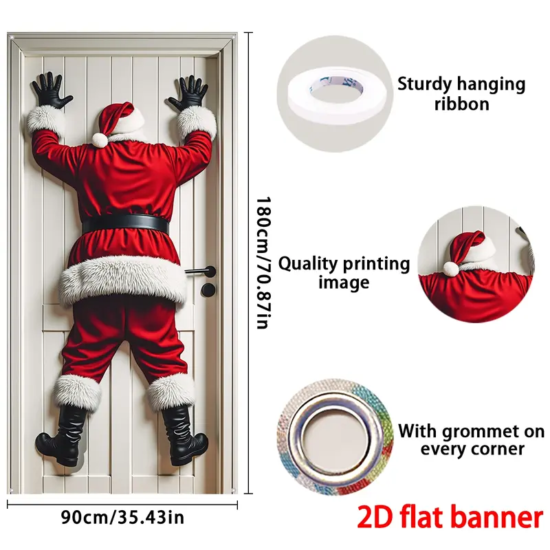 49% OFF This Week Promotions🎉🎉Happy Christmas Door Banner(35.4x70.8in)