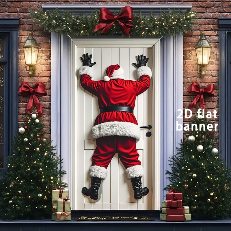 49% OFF This Week Promotions🎉🎉Happy Christmas Door Banner(35.4x70.8in)