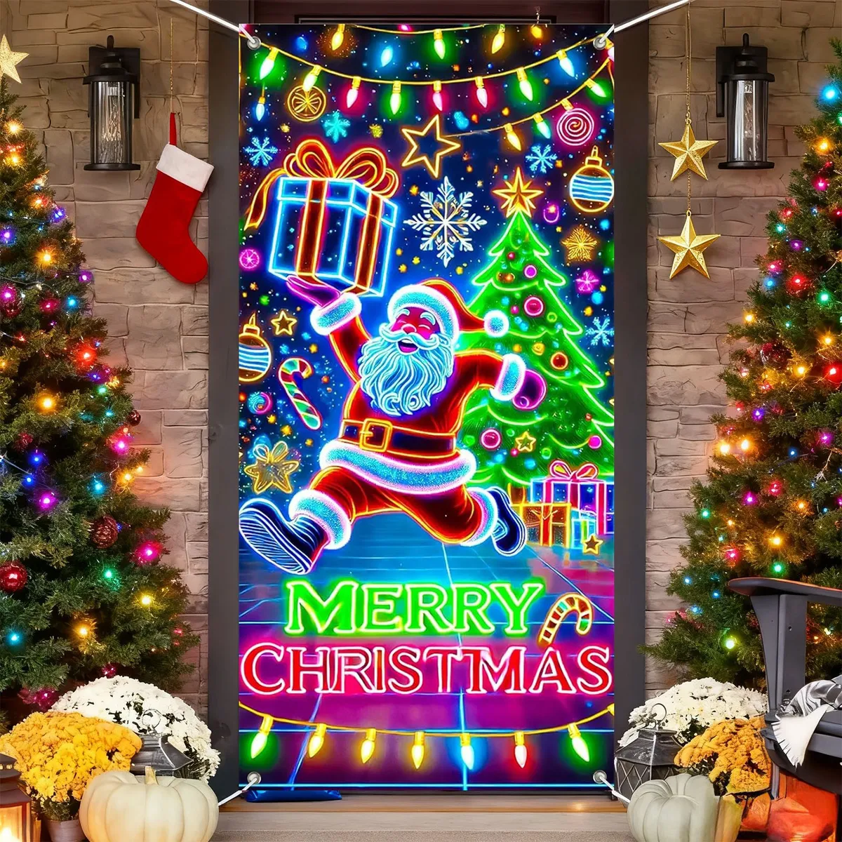 🏆Flash Sale⚡50K+ SOLD! Almost Gone-💥Fluorescent Christmas Door Cover Party Banner