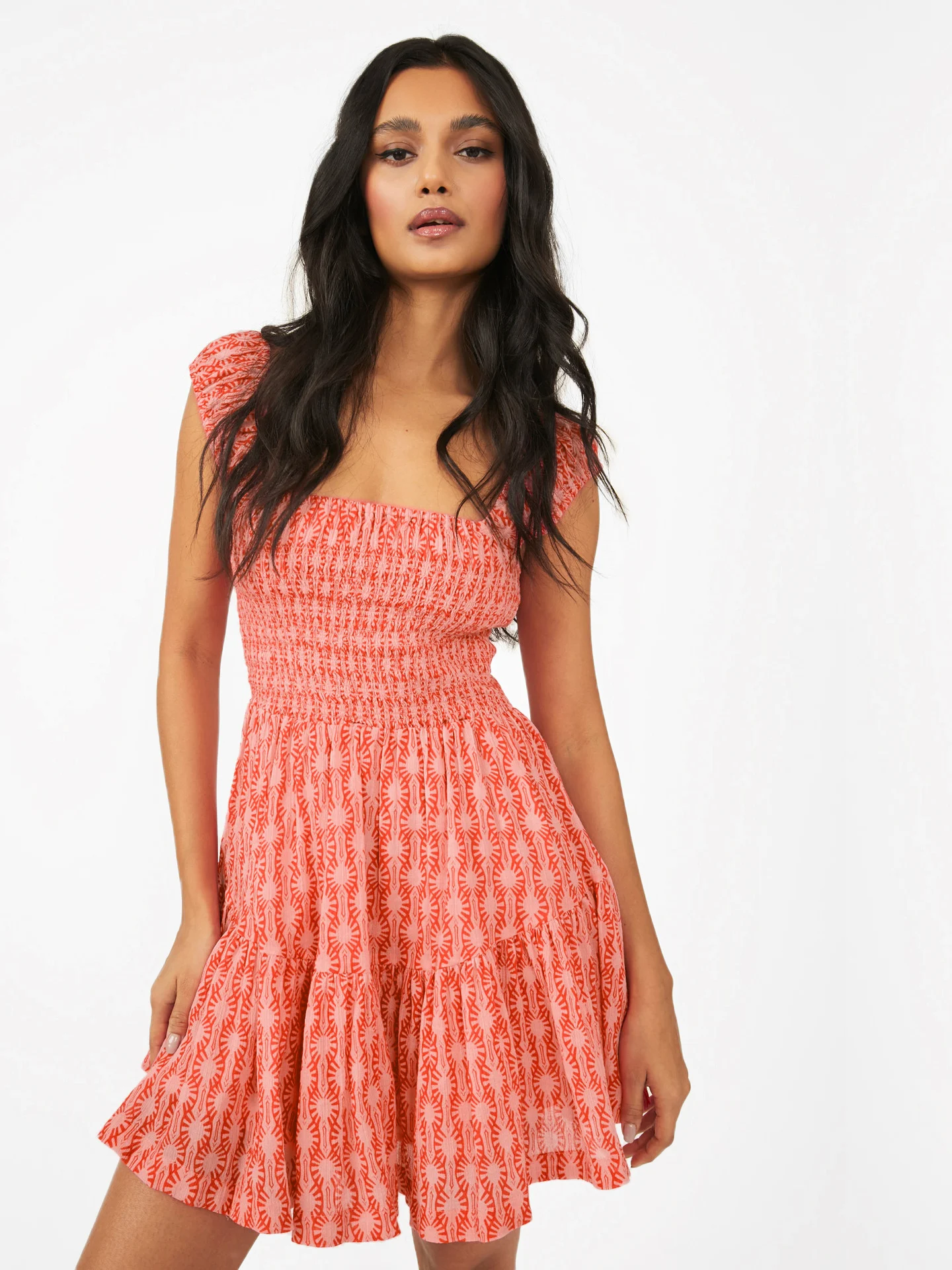 Summer suspender skirt bohemian pleated skirt