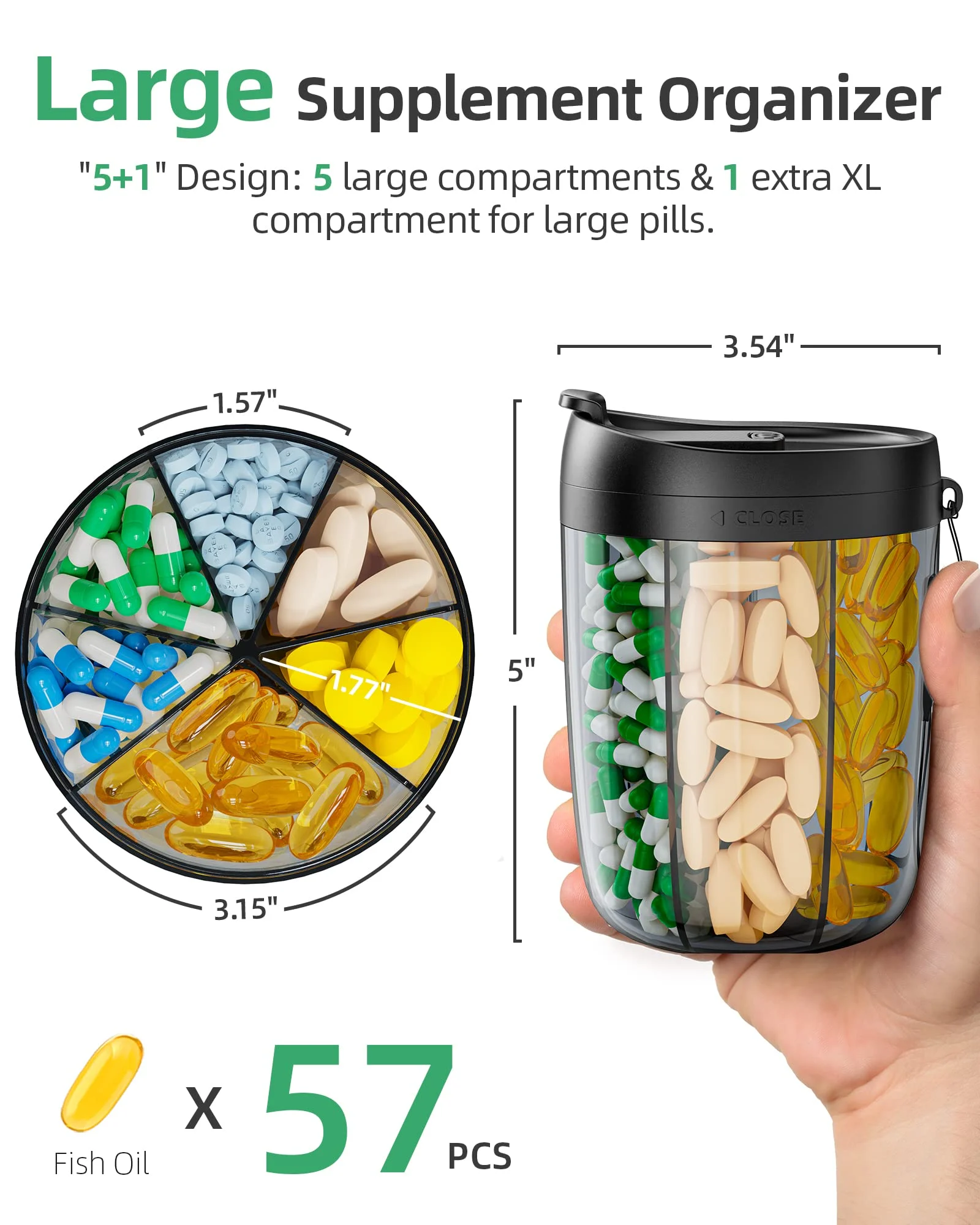 Portable Tablet Dispenser Bottle