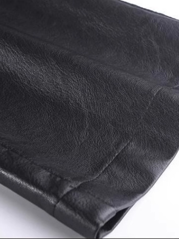 High-Waisted Bootcut Leather Pants – Elegant Black