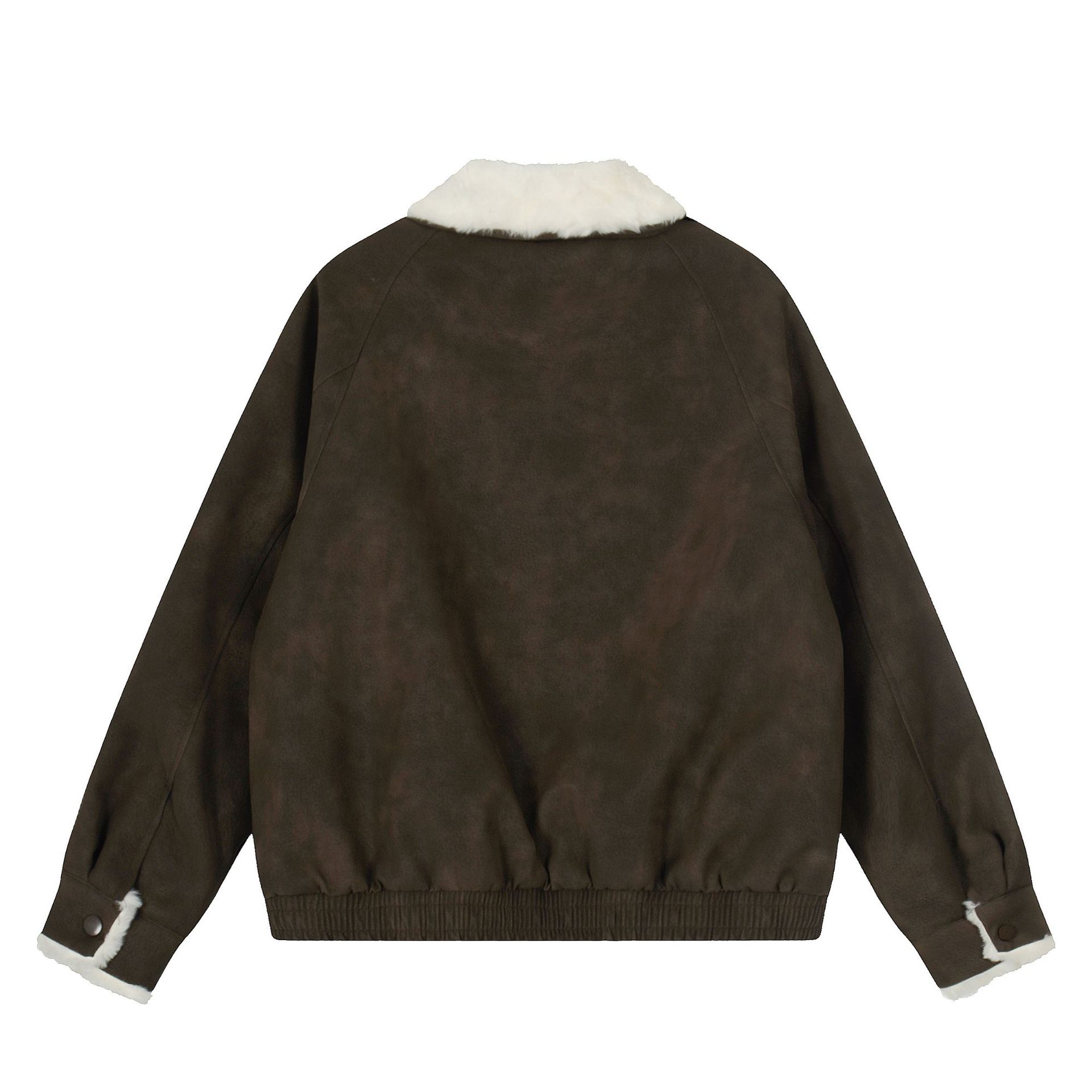 Vintage Shearling-Lined Aviator Jacket