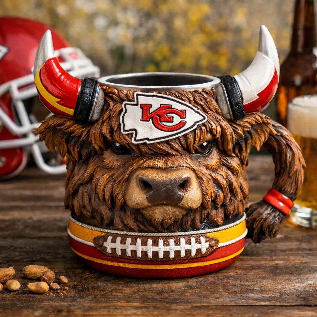 🔥Limitierte Auflage 2026 – Highland Cow Football 3D-Tasse