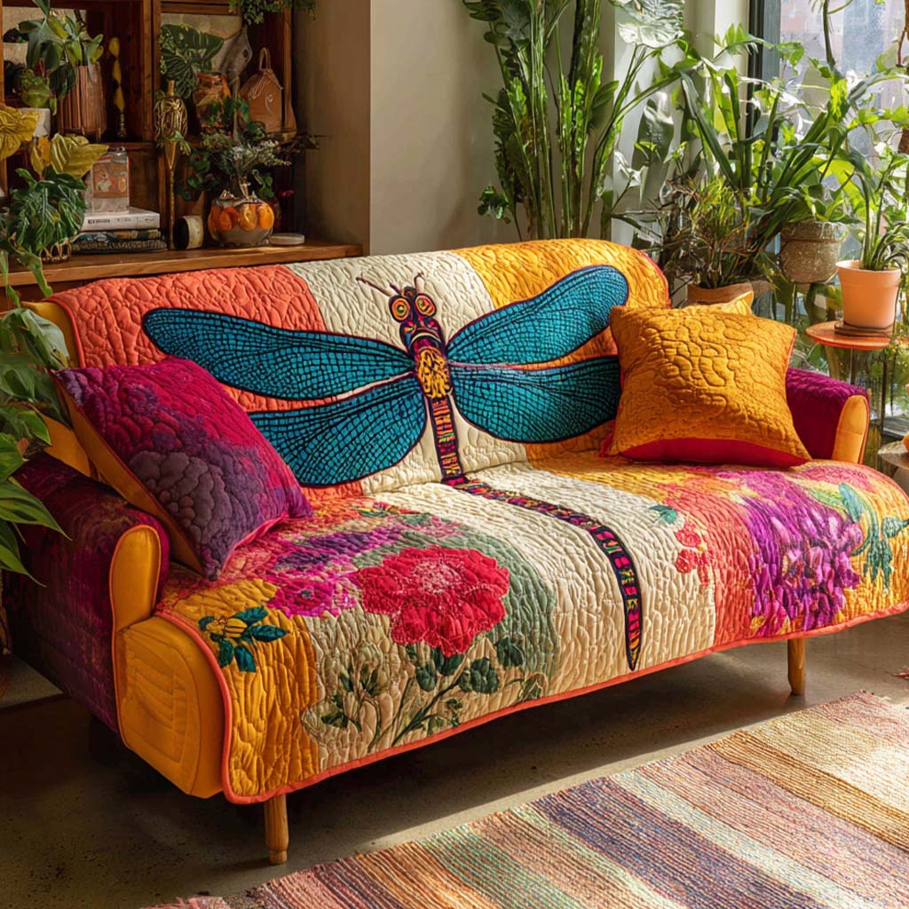 Dragonfly Quilted Sofa Cover NCU0VT326