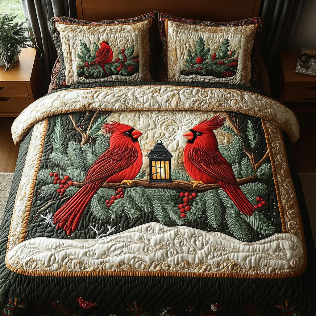 Christmas 3-Piece Quilted Bedding Set NCU0VT237