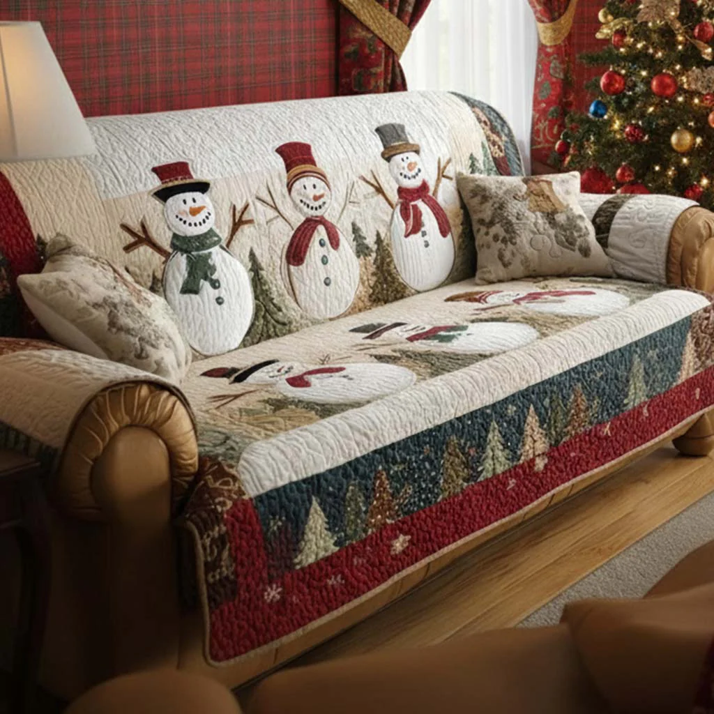 Snowy Friends Quilted Sofa Cover NCU0NT10747