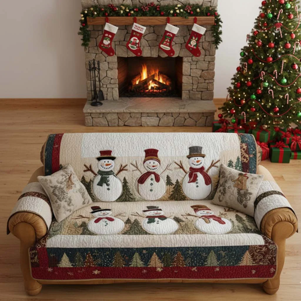 Snowy Friends Quilted Sofa Cover NCU0NT10747