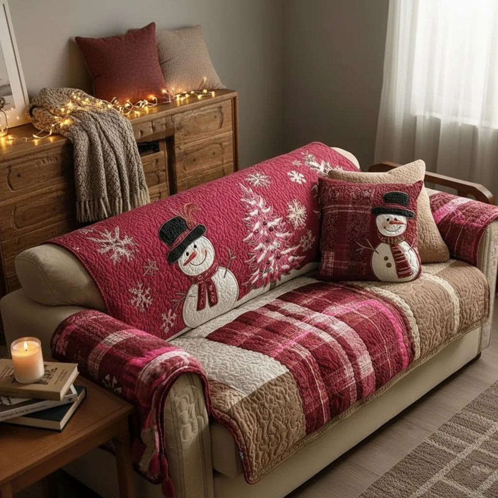 Pink Frost Festive Nights Quilted Sofa Cover NCU0PT10364