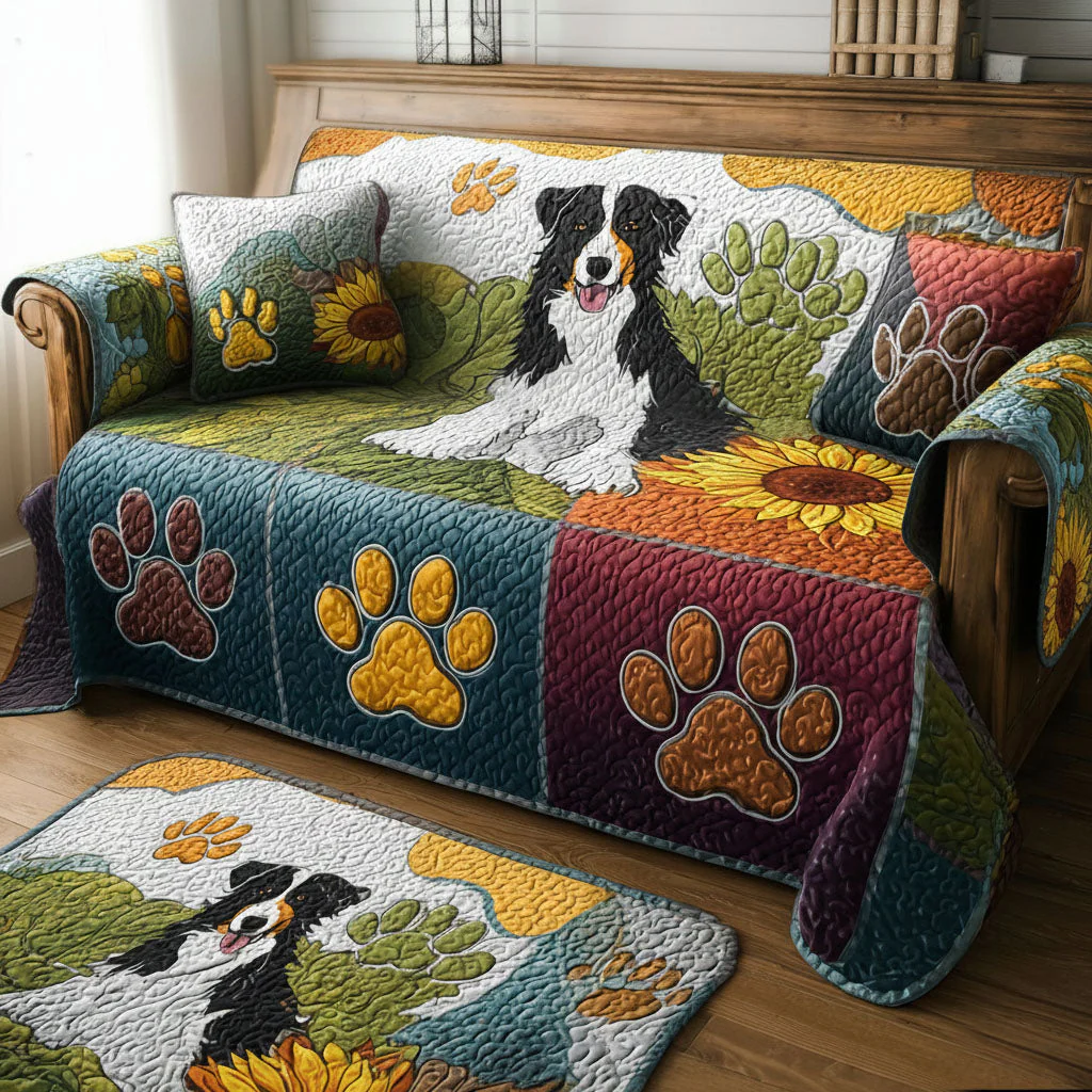 Paw Quilted Sofa Cover NCU0VT363