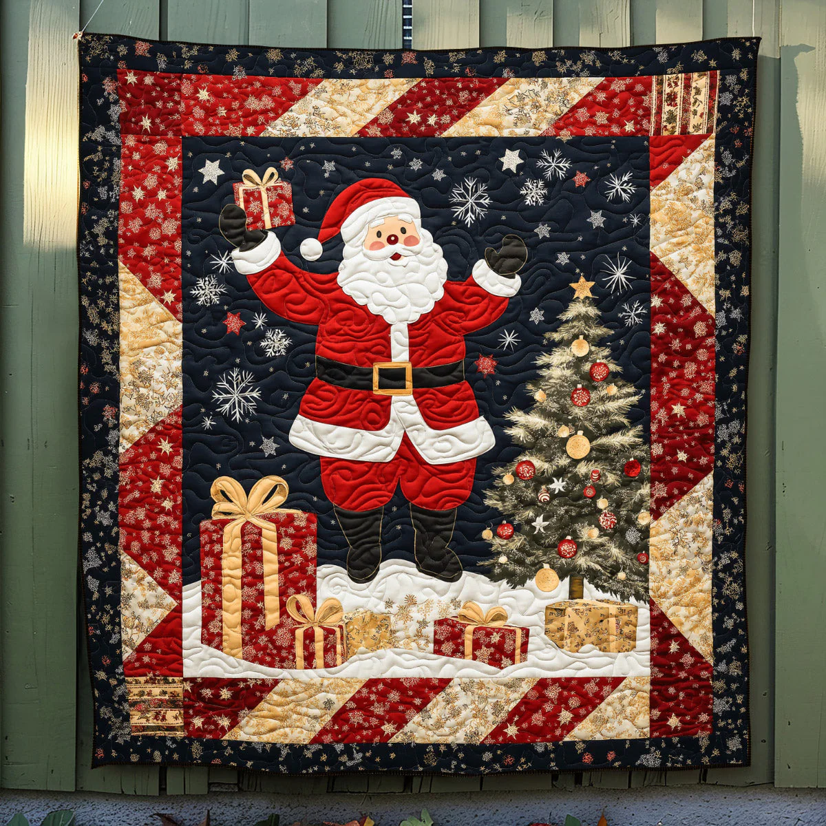Christmas Eve Santa Quilted Blanket NCU0TL1701
