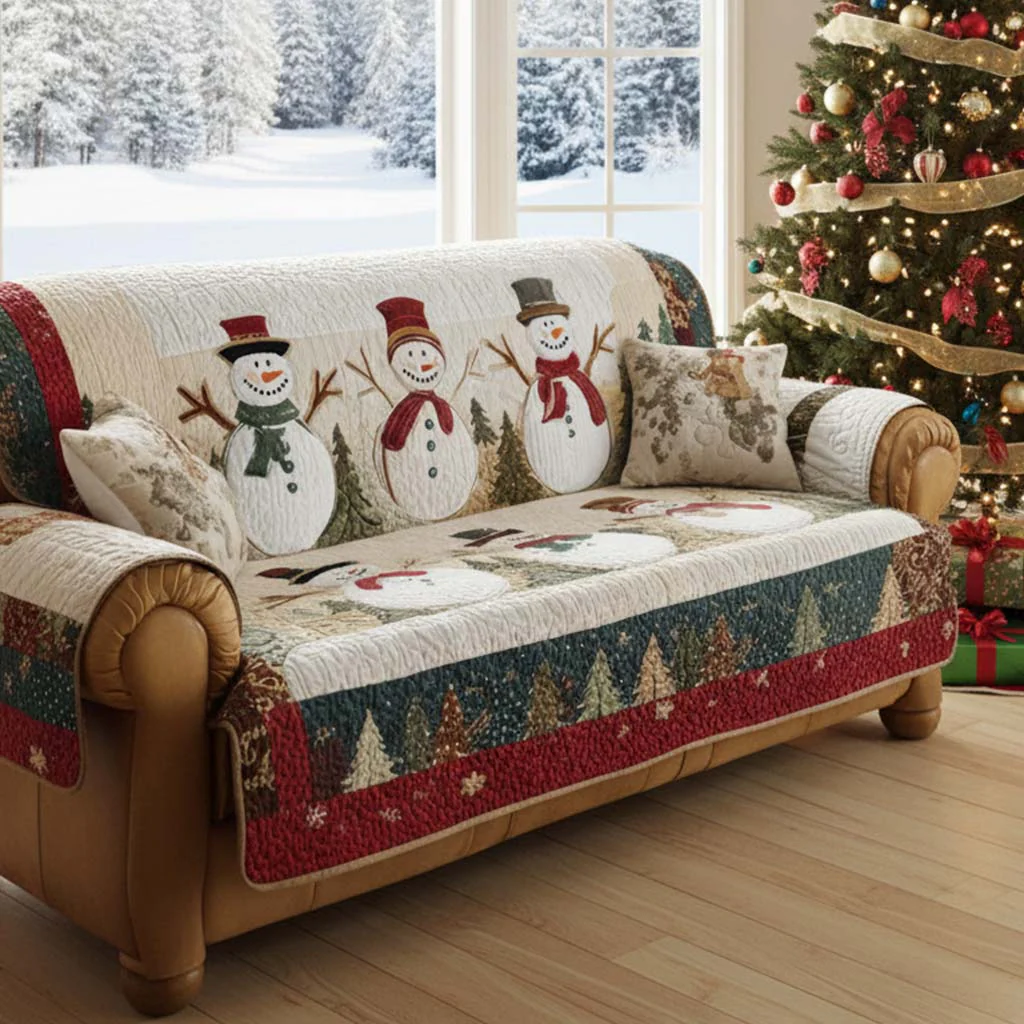 Snowy Friends Quilted Sofa Cover NCU0NT10747