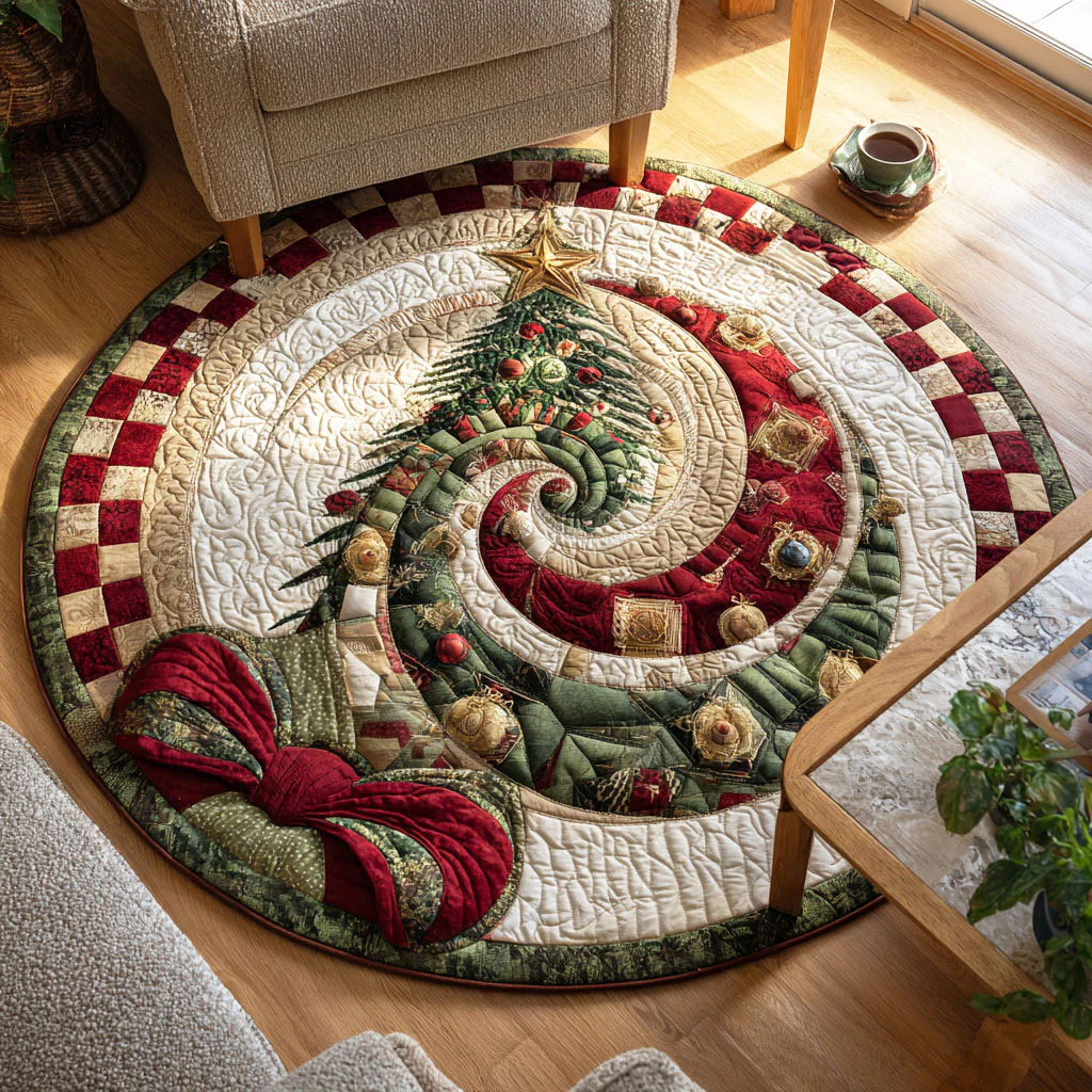 Christmas Quilted Round Mat NCU0VT245
