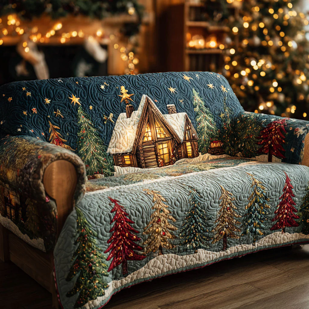 Winter Cabin Quilted Sofa Cover NCU0VT343