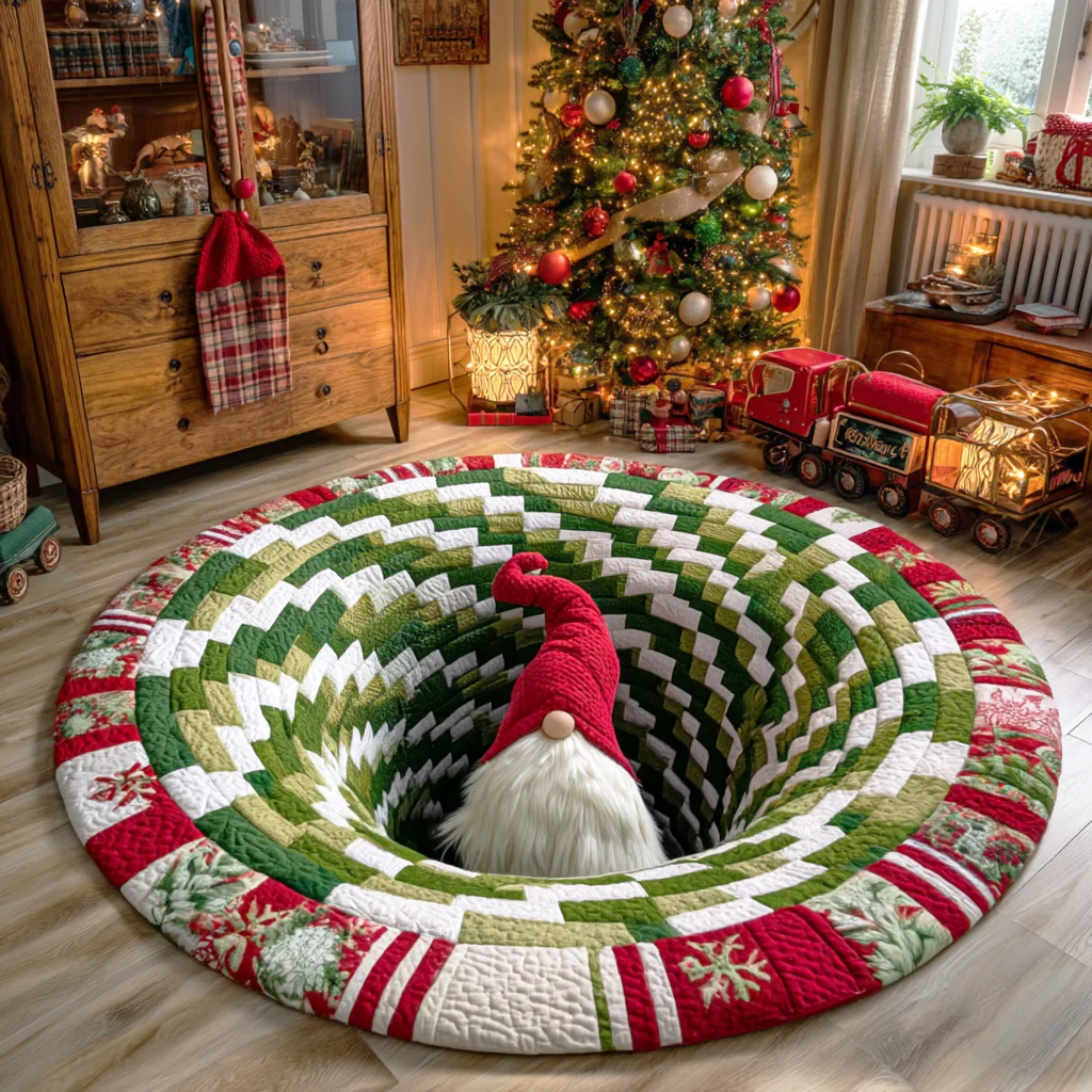 Holiday Spark Quilted Round Mat NCU0TD503